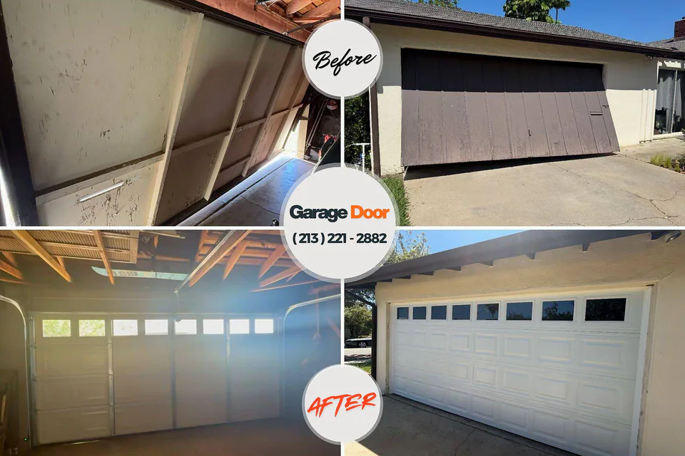 Before and after: garage door opener repair Zeigler, IL